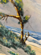 D. Giannoni Coastal Oil Painting with Windswept Tree, c. 1930s–1950s
