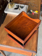 Antique Weis Manufacturing Co. Two-Tier Wood Letter Tray, c. 1920s–1940s