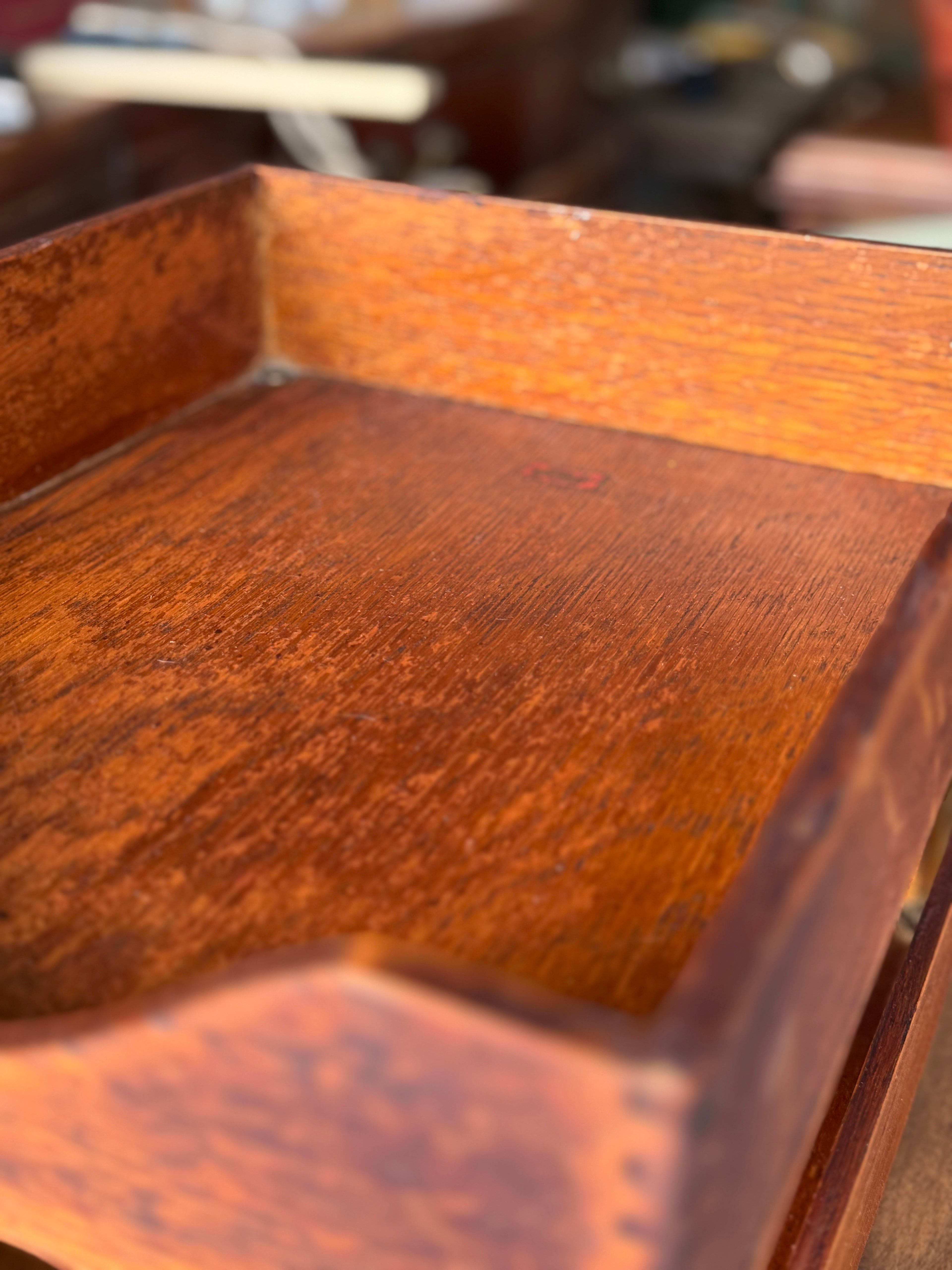 Antique Weis Manufacturing Co. Two-Tier Wood Letter Tray, c. 1920s–1940s