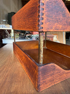 Antique Weis Manufacturing Co. Two-Tier Wood Letter Tray, c. 1920s–1940s