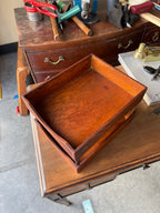 Antique Weis Manufacturing Co. Two-Tier Wood Letter Tray, c. 1920s–1940s