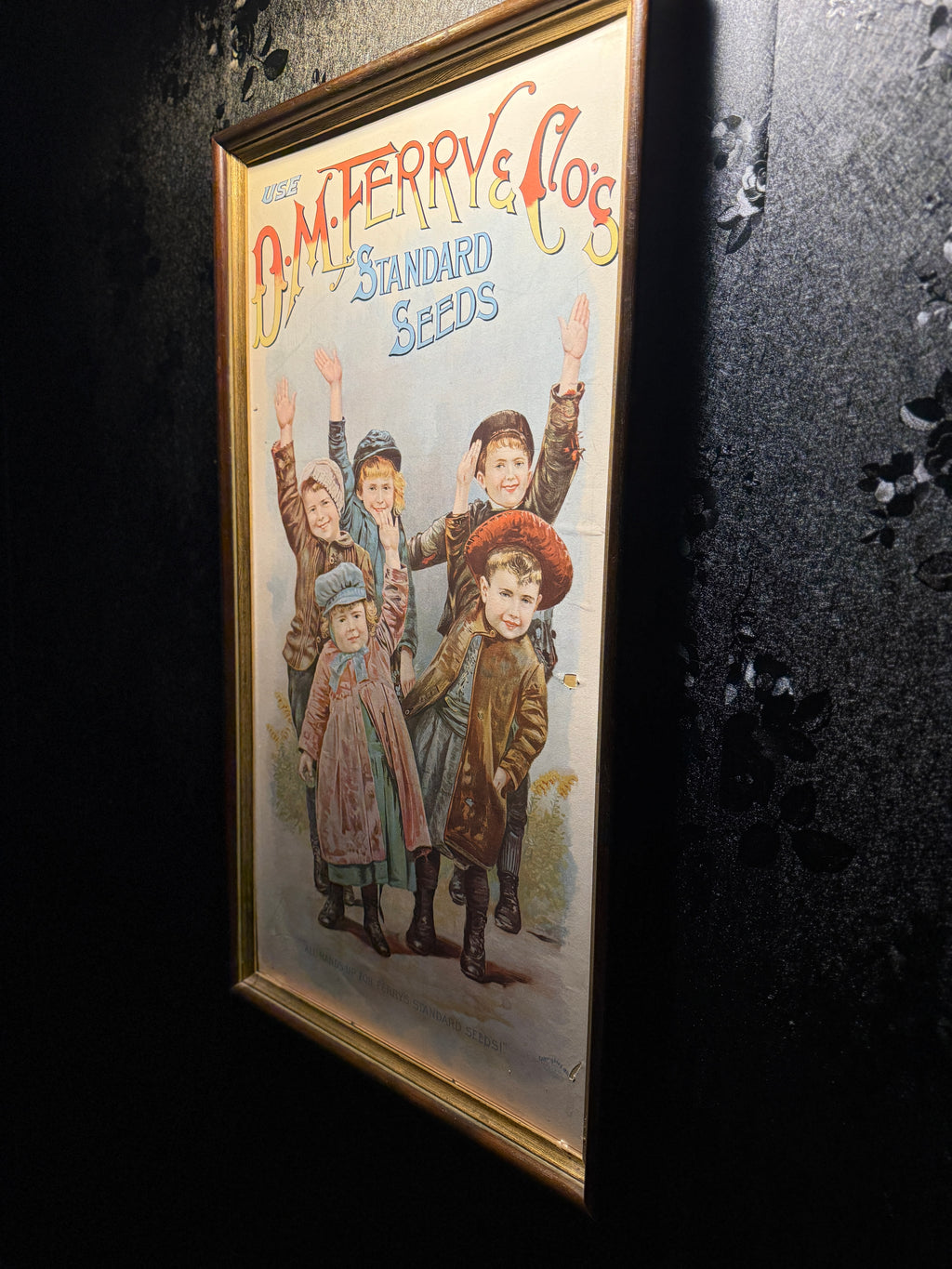 All Hands Up for Ferry’s Standard Seeds! — Original 1891 D.M. Ferry & Co. Advertising Lithograph