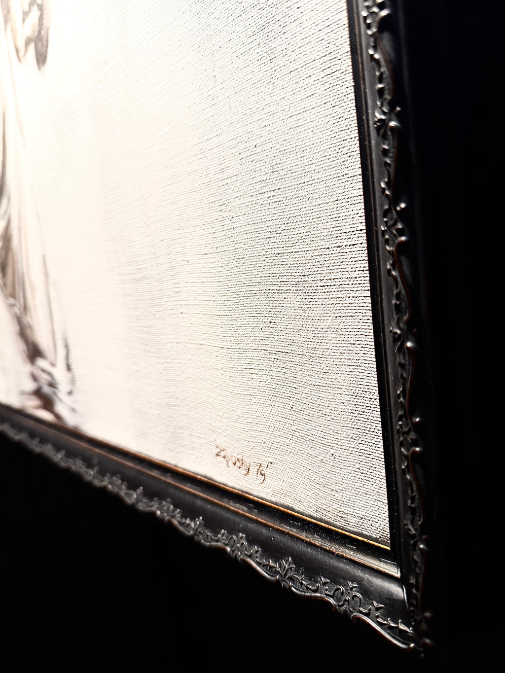 Dancer in High Kick — Figurative Painting on Canvas signed Zyvosky and dated ’79