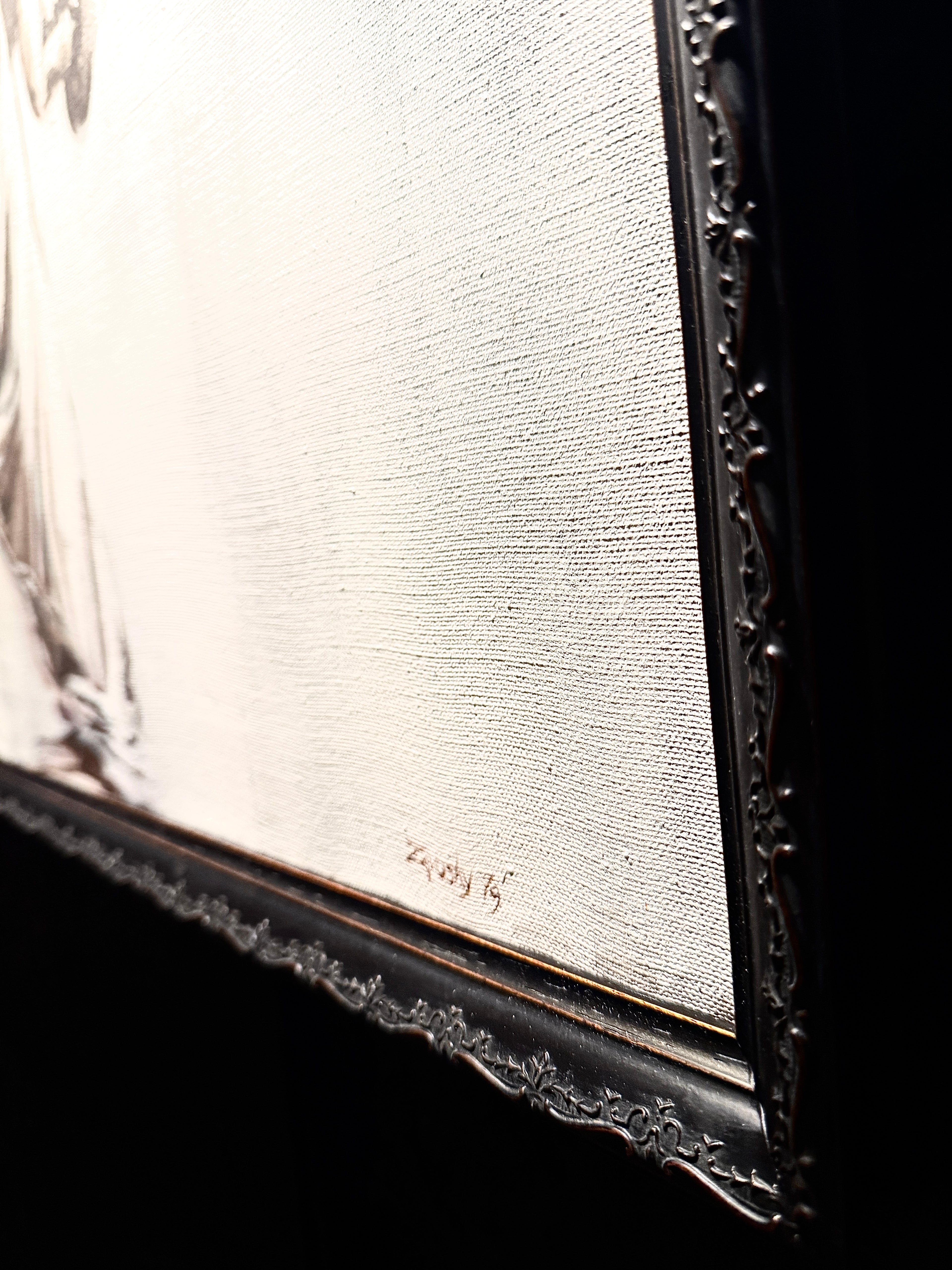 Dancer in High Kick — Figurative Painting on Canvas signed Zyvosky and dated ’79