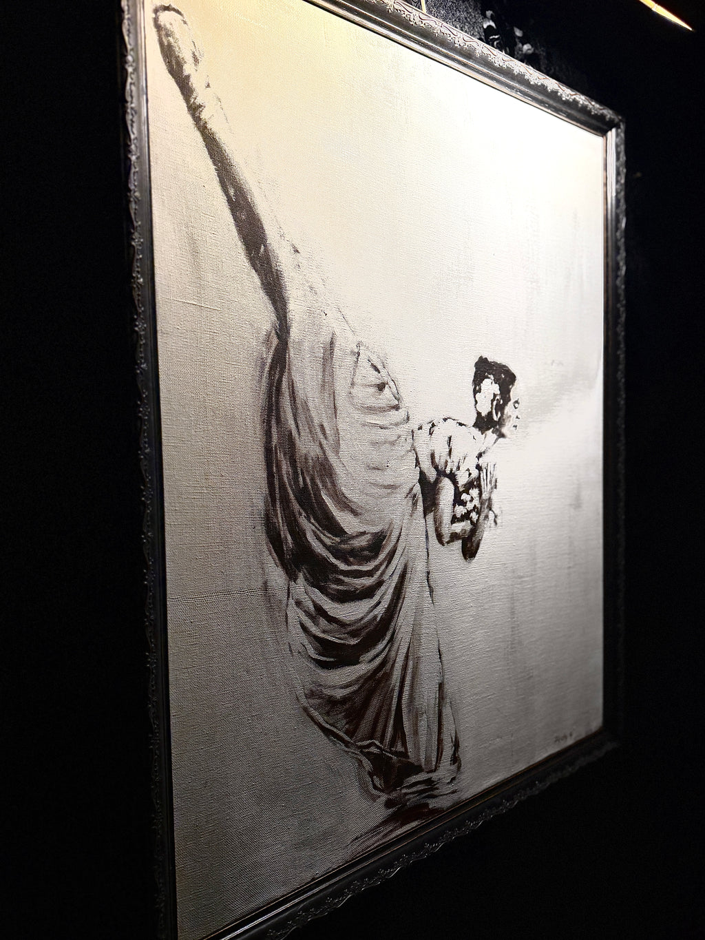 Dancer in High Kick — Figurative Painting on Canvas signed Zyvosky and dated ’79