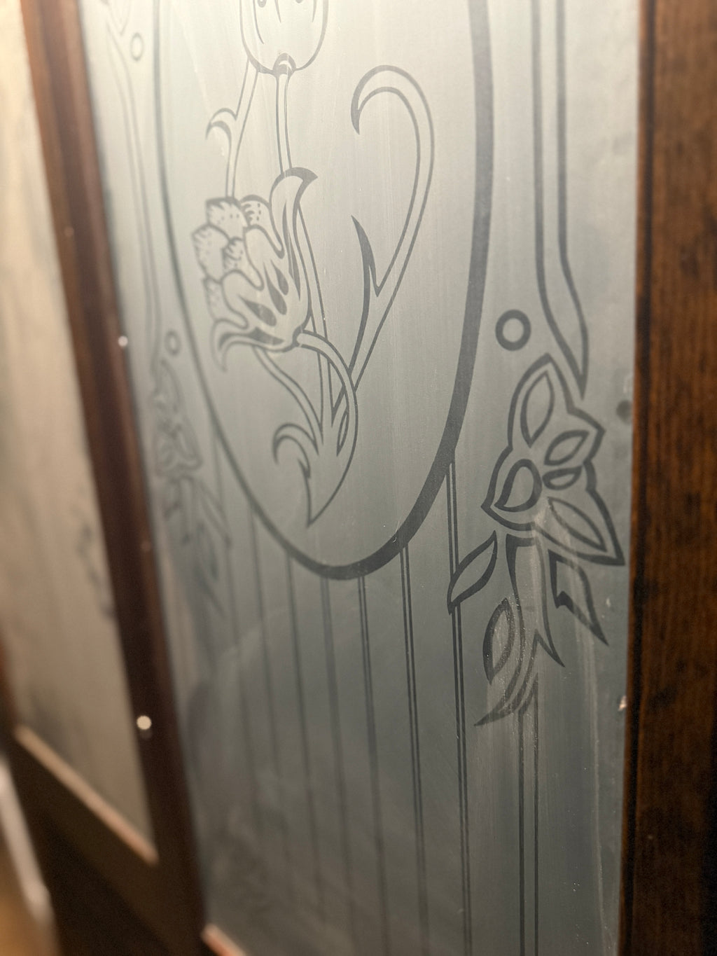 Art Nouveau Etched Glass Bifold Doors, American c.1900–1915