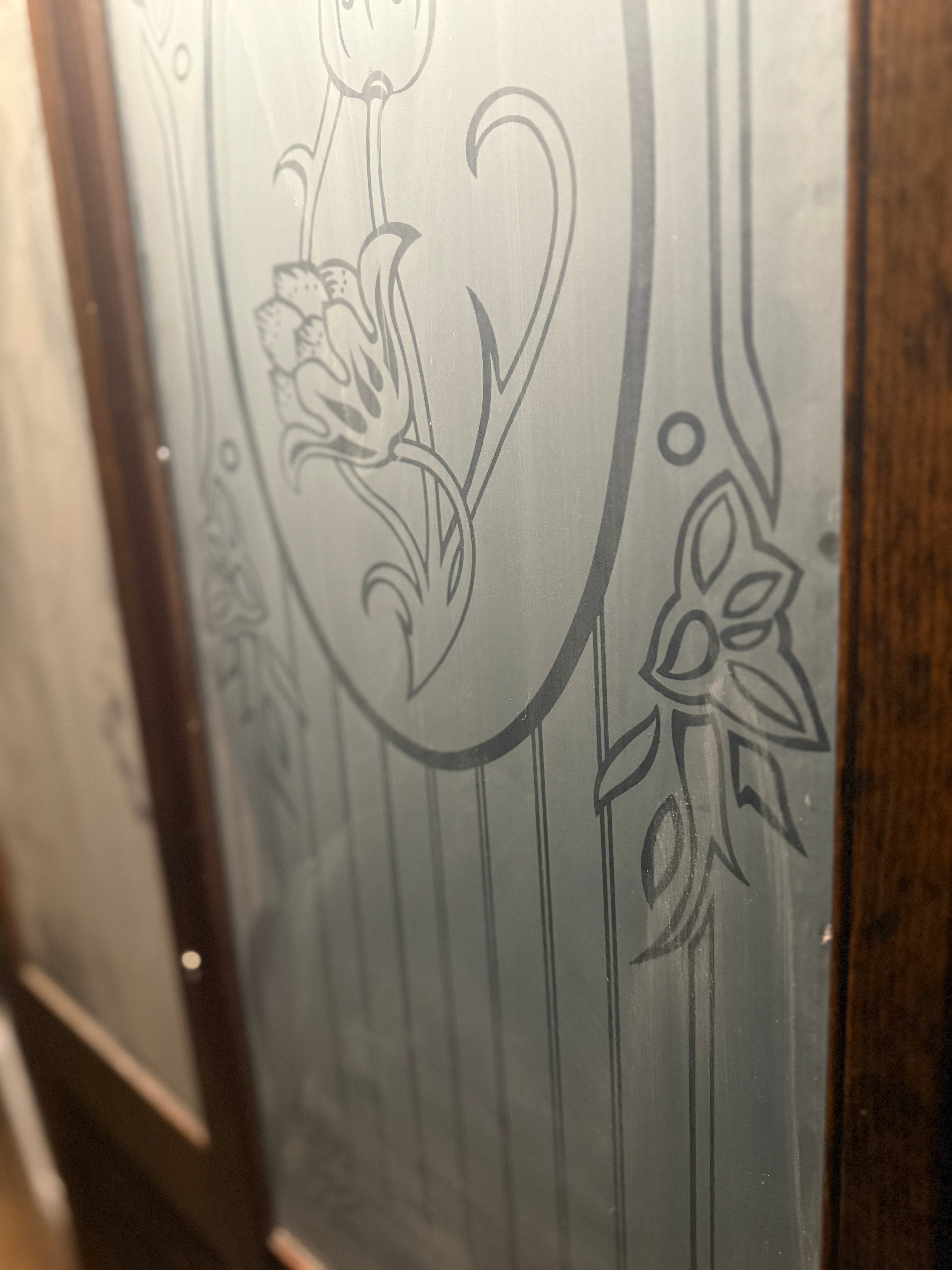 Art Nouveau Etched Glass Bifold Doors, American c.1900–1915