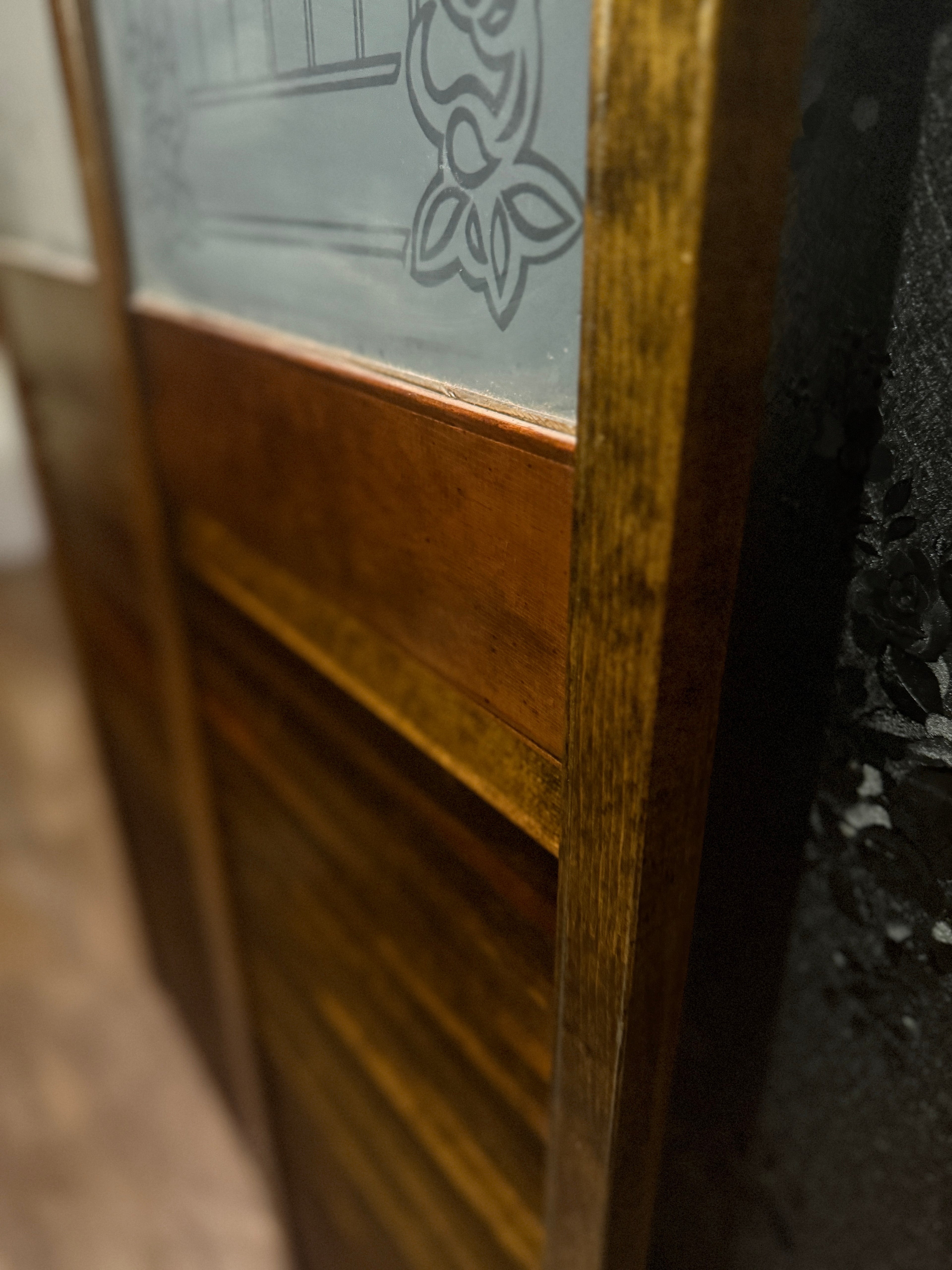 Art Nouveau Etched Glass Bifold Doors, American c.1900–1915