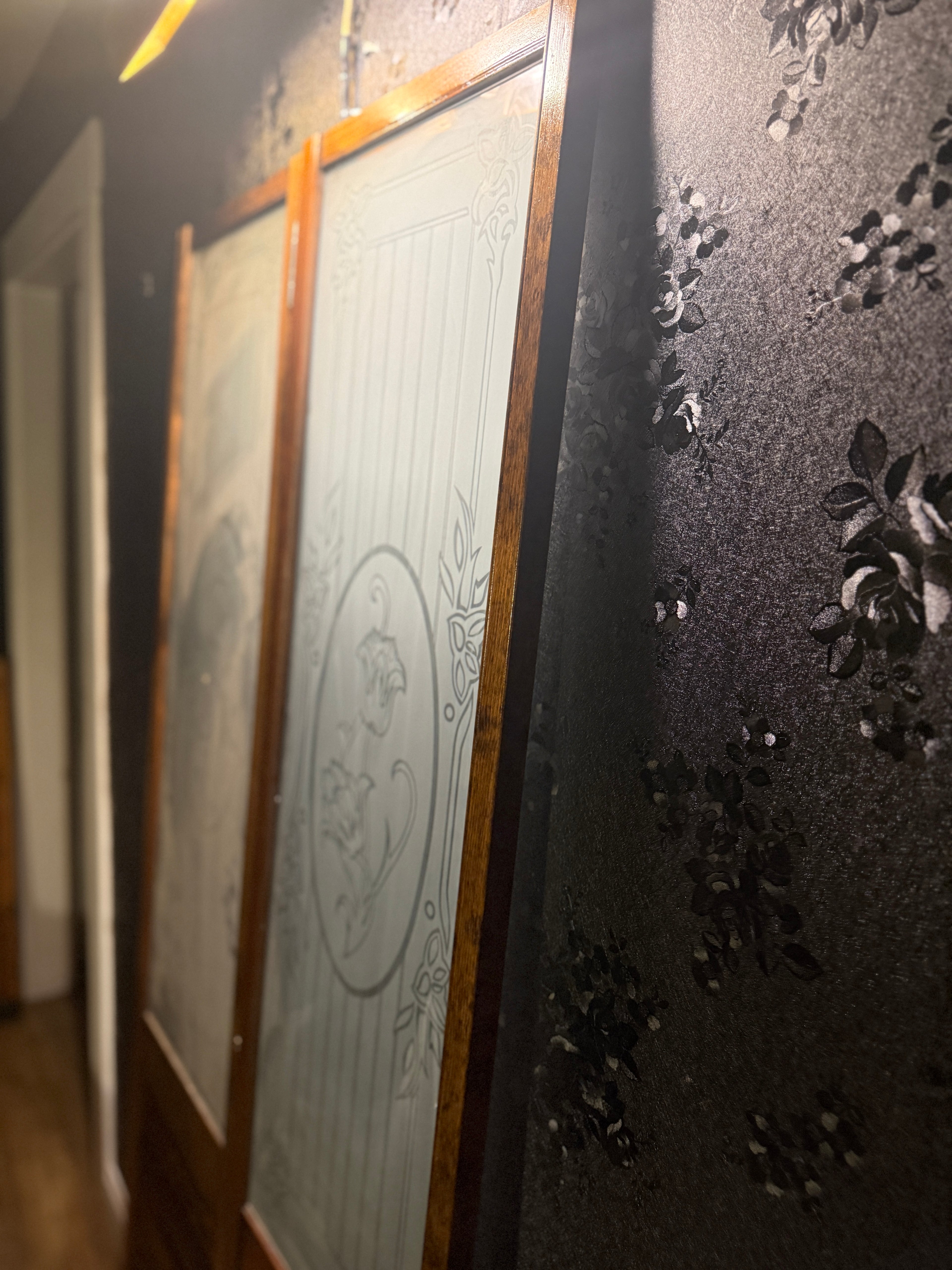 Art Nouveau Etched Glass Bifold Doors, American c.1900–1915