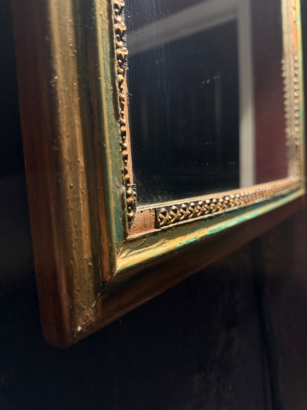 Late Victorian Gilt and Verdigris Wall Mirror, c.1895–1905