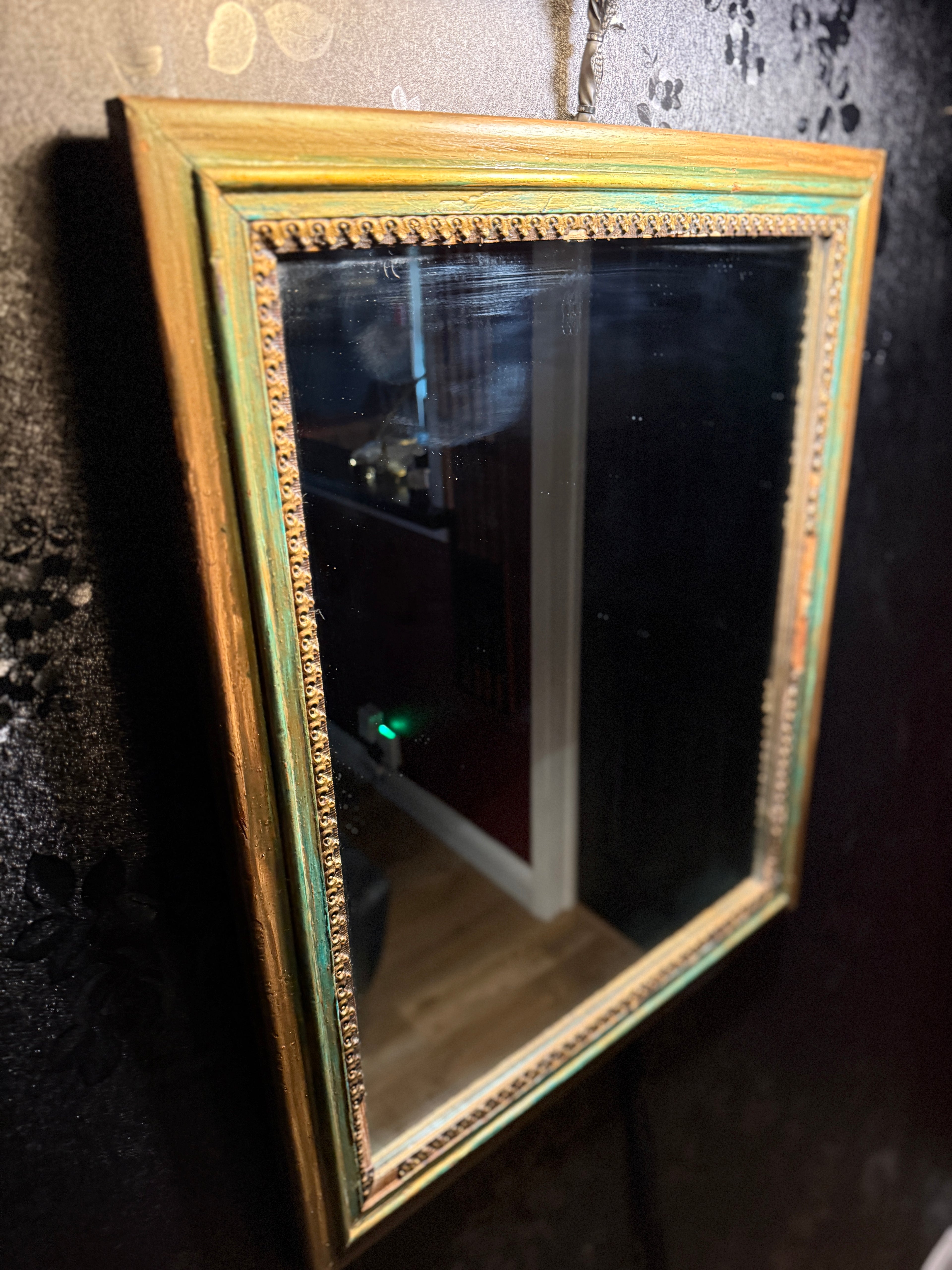 Late Victorian Gilt and Verdigris Wall Mirror, c.1895–1905