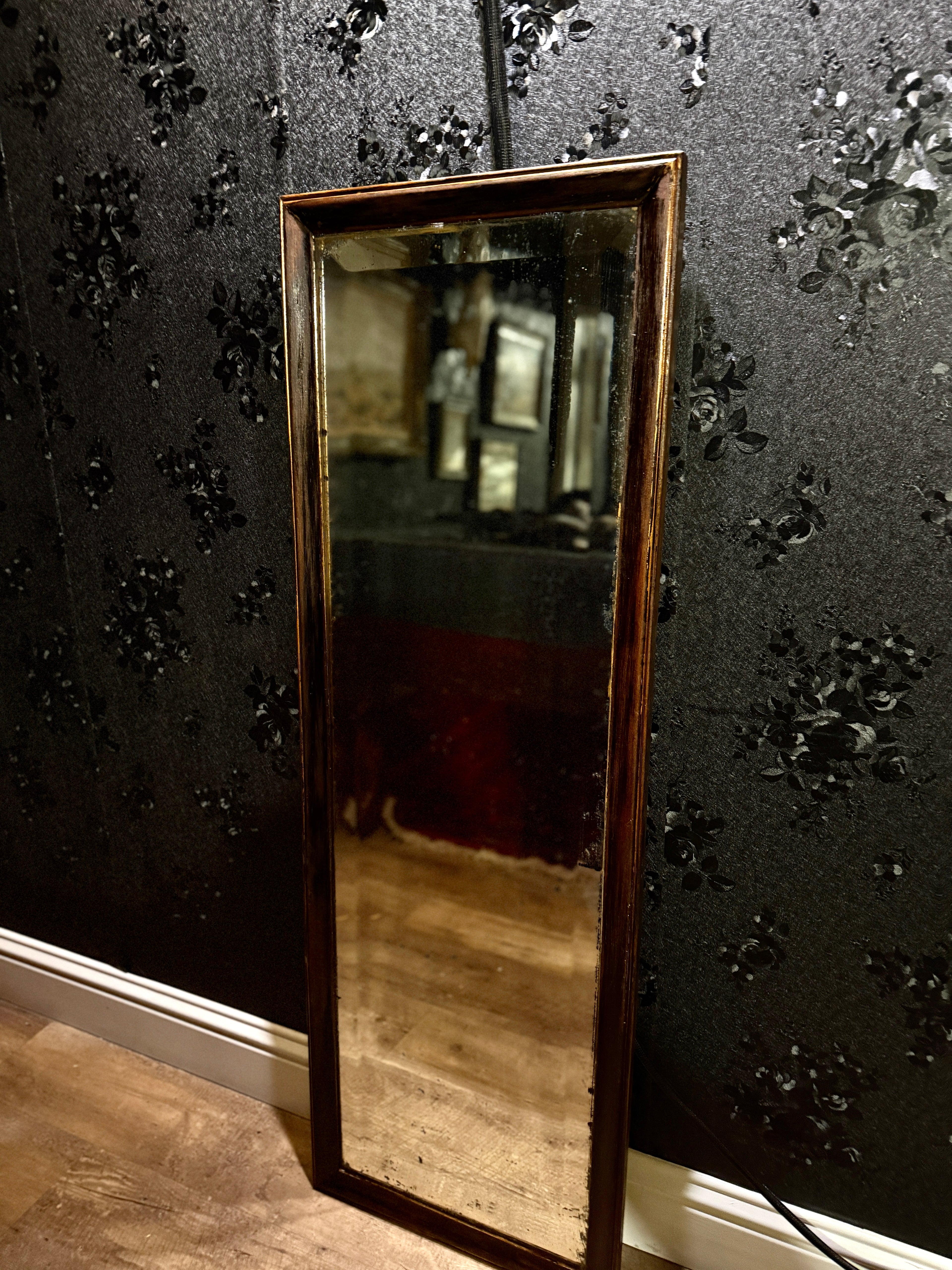 1915 Kodas Picture Frames & Novelties Beveled Mirror – American Arts & Crafts Era Hardwood Frame