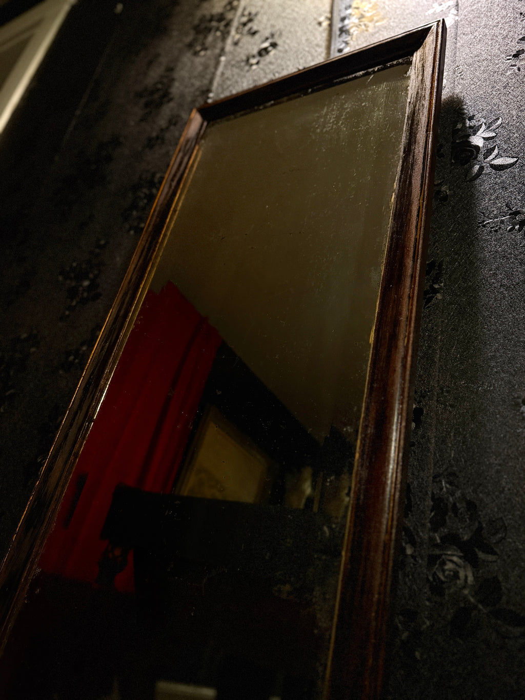 1915 Kodas Picture Frames & Novelties Beveled Mirror – American Arts & Crafts Era Hardwood Frame