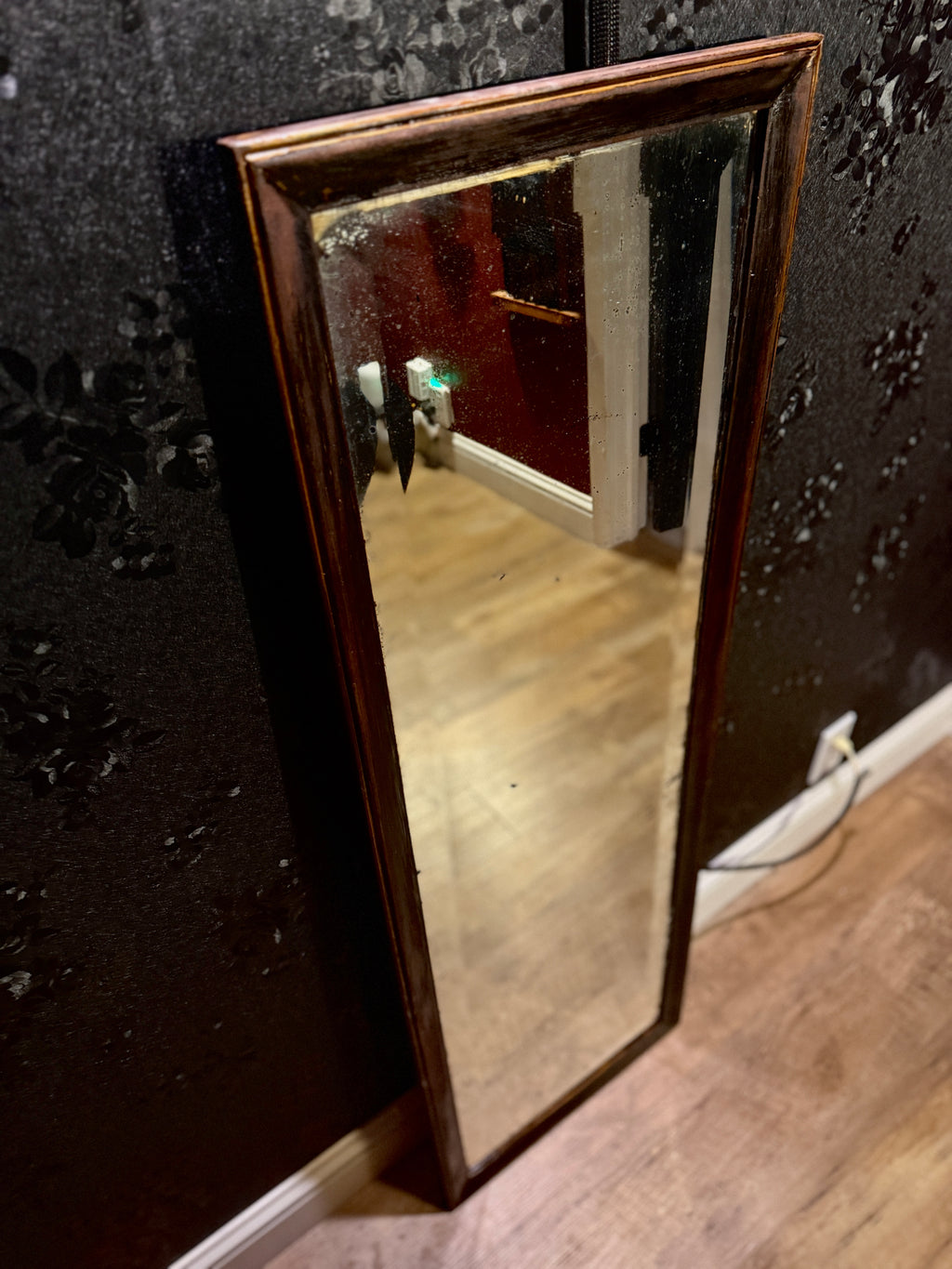 1915 Kodas Picture Frames & Novelties Beveled Mirror – American Arts & Crafts Era Hardwood Frame