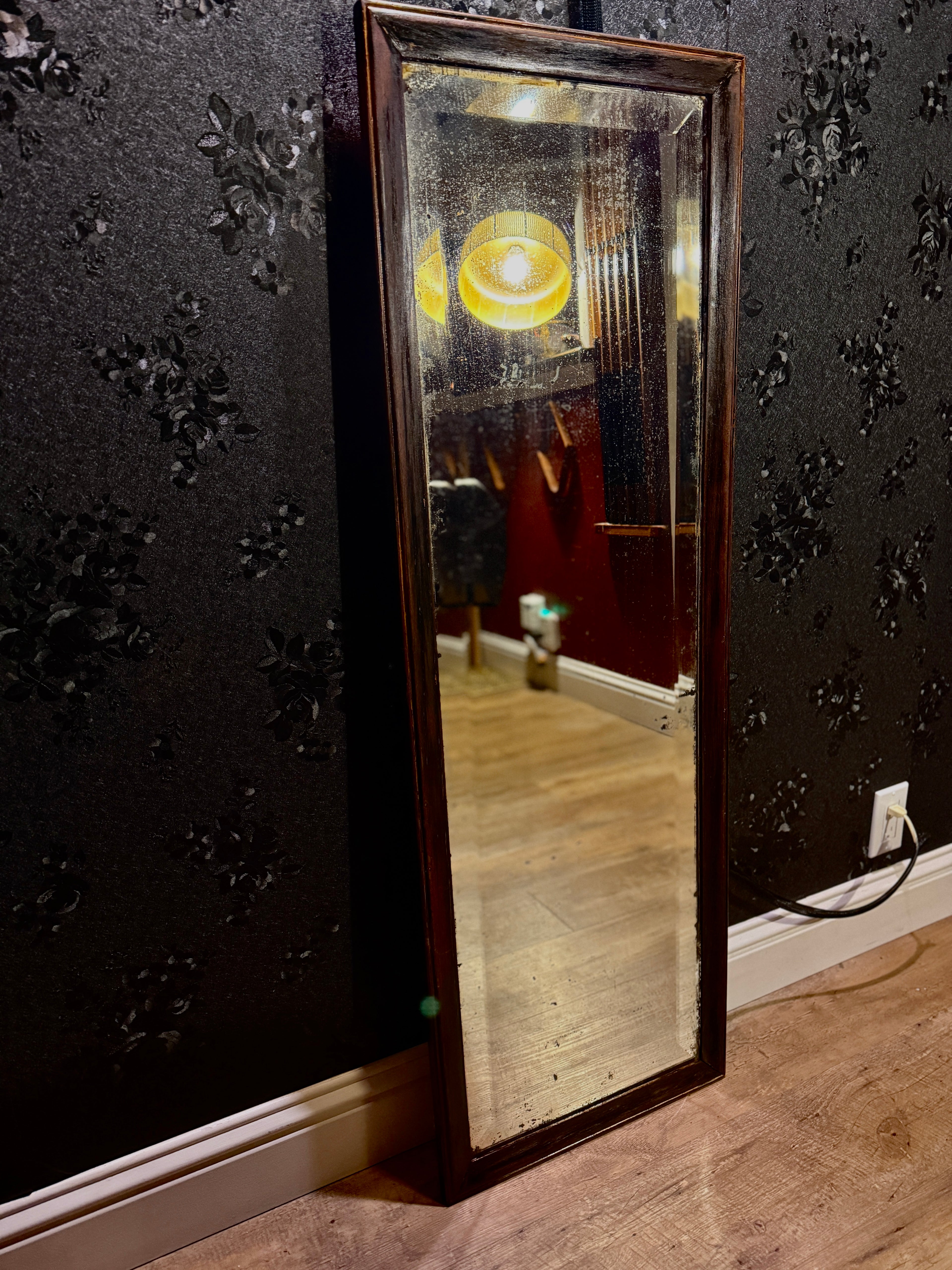 1915 Kodas Picture Frames & Novelties Beveled Mirror – American Arts & Crafts Era Hardwood Frame