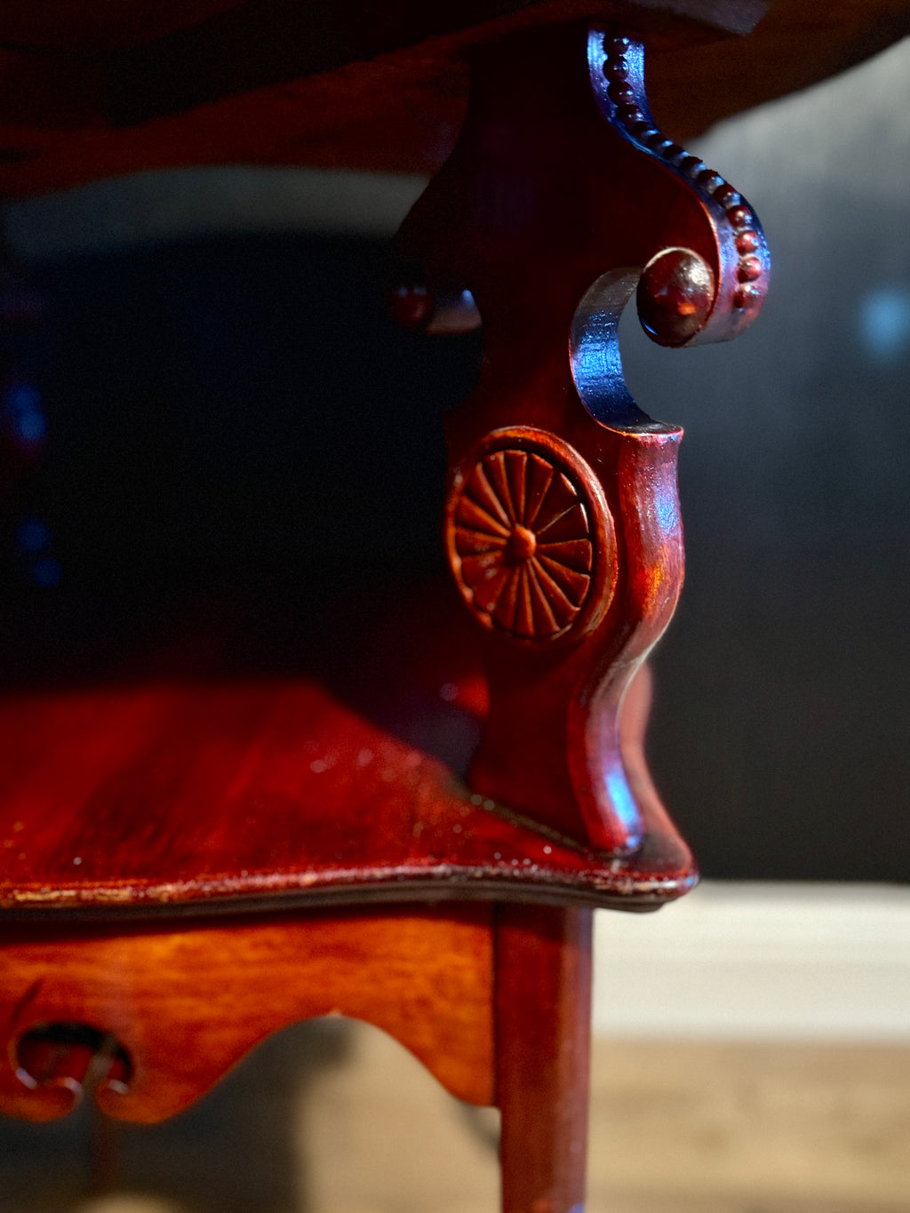 Edwardian Sunburst Two-Tier Parlor Table, American c.1905–1915