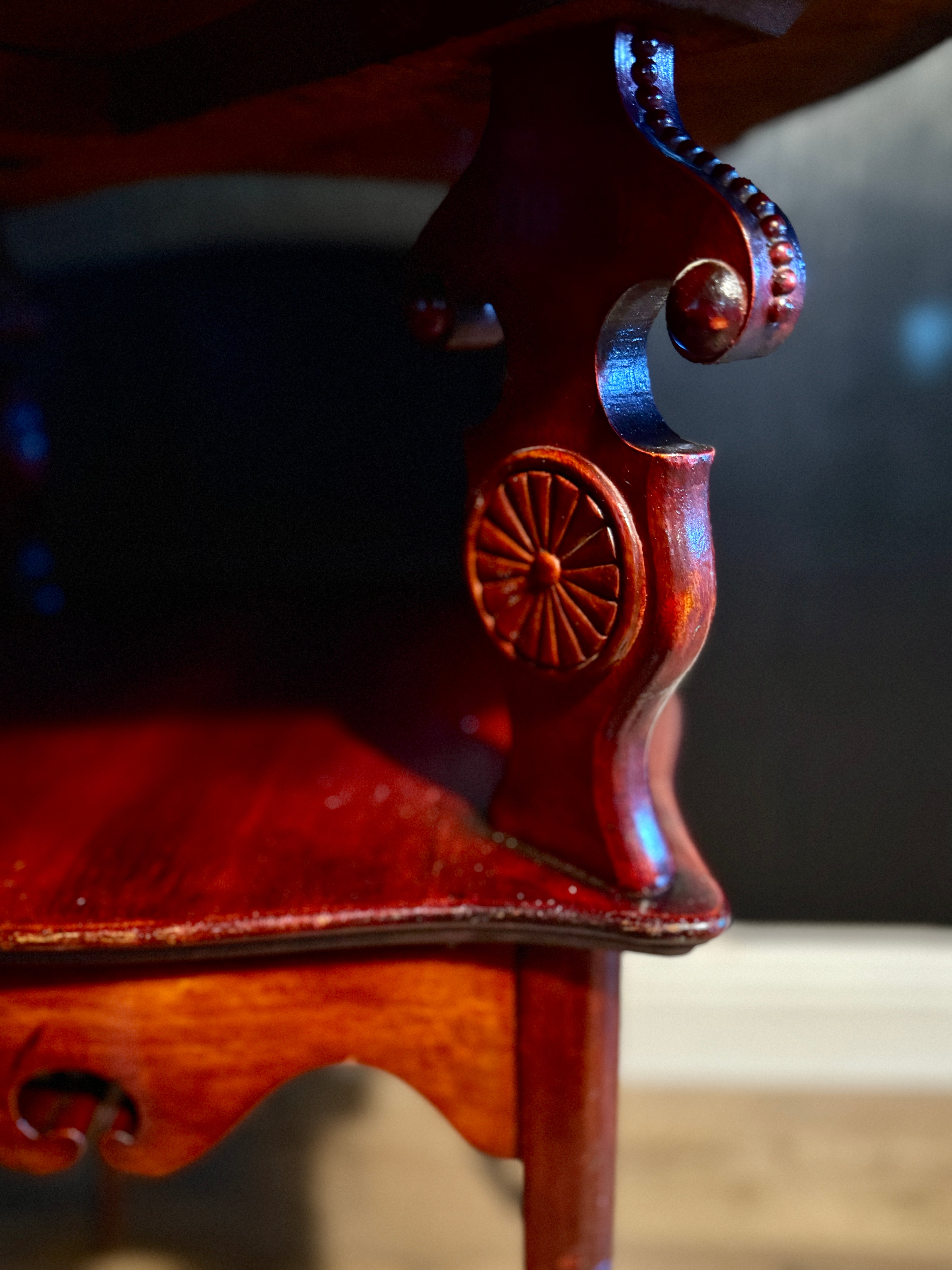 Edwardian Sunburst Two-Tier Parlor Table, American c.1905–1915