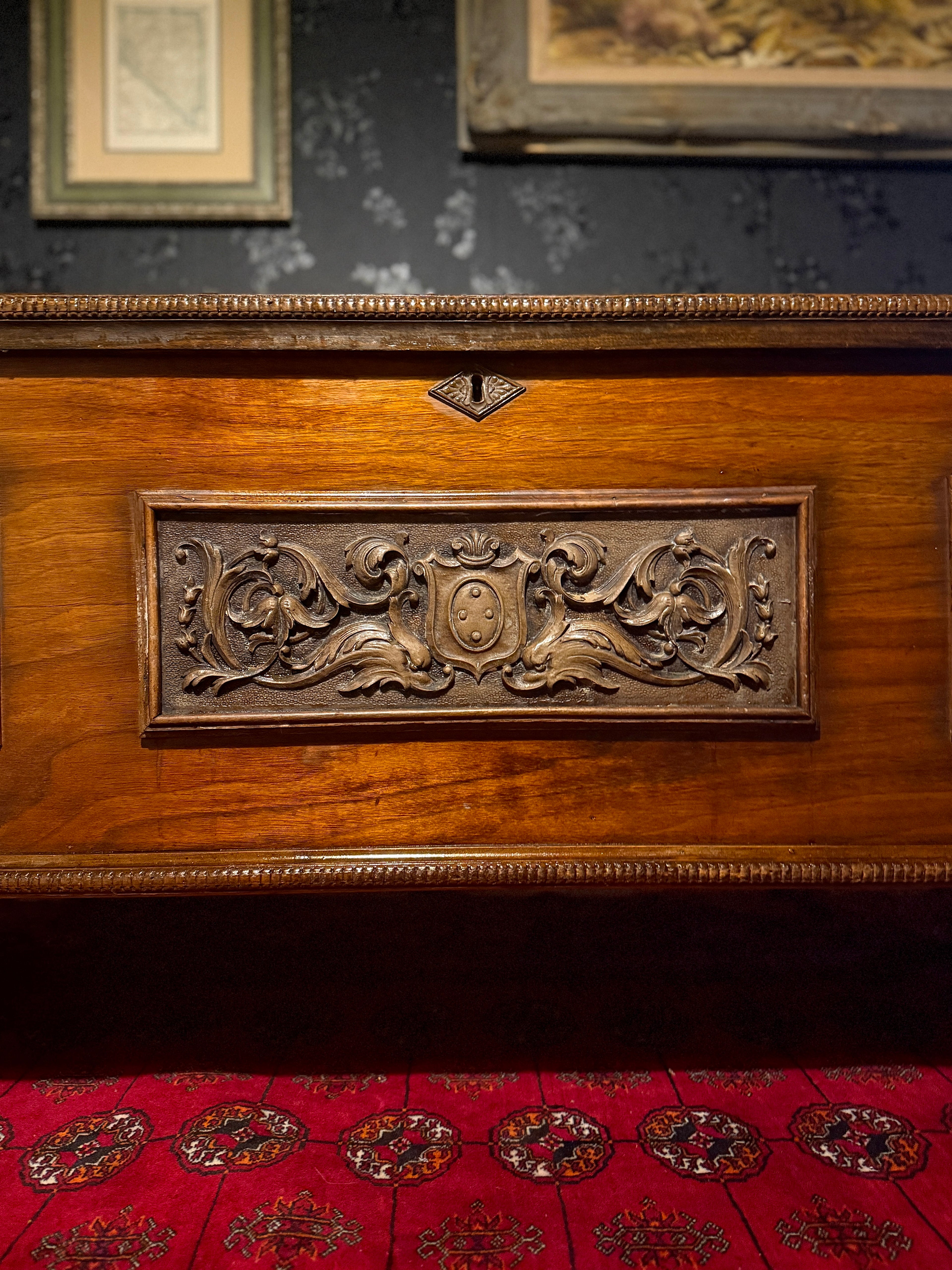 Ed Roos “Forest Park Chest” Neo-Renaissance Cedar Hope Chest, Forest Park IL, c.1925