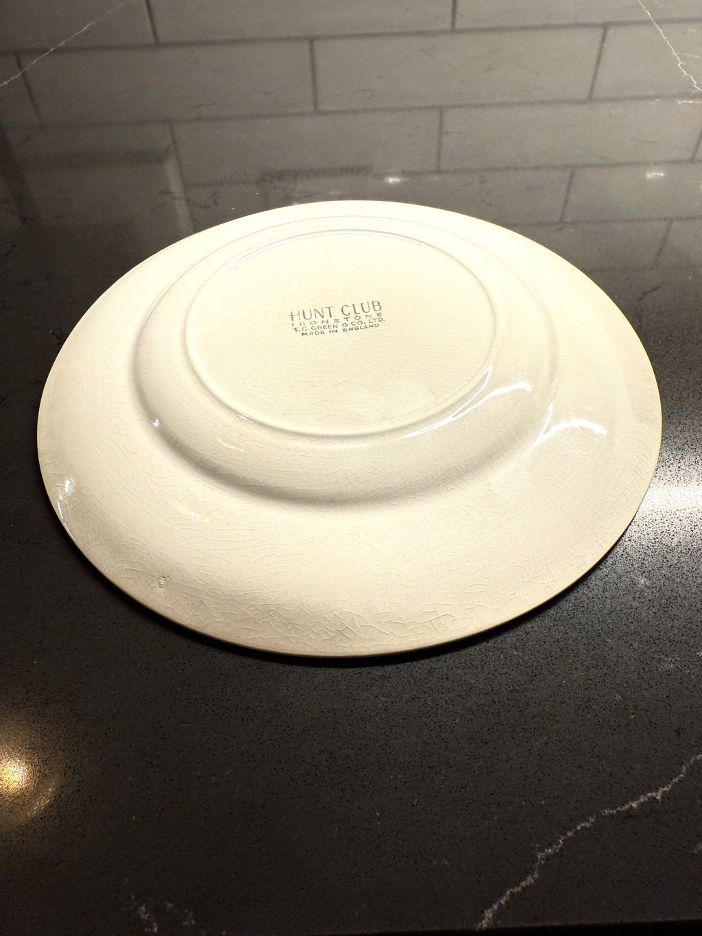 Hunt Club Embossed Creamware Plate – T.G. Green & Co., England, c.1955–1965 (Set Of 7)