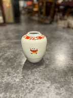 Small Japanese Aka-e Porcelain Jar Painted with Karako at Play, Iron-Red Lotus Scroll Border over Allover Kannyu Crackle, c. 1890–1940