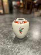 Small Japanese Aka-e Porcelain Jar Painted with Karako at Play, Iron-Red Lotus Scroll Border over Allover Kannyu Crackle, c. 1890–1940