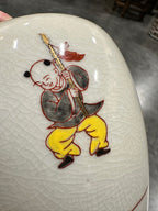 Small Japanese Aka-e Porcelain Jar Painted with Karako at Play, Iron-Red Lotus Scroll Border over Allover Kannyu Crackle, c. 1890–1940