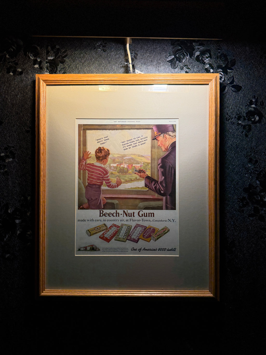 1939 Beech-Nut Gum Advertisement – Saturday Evening Post Vintage Lithograph