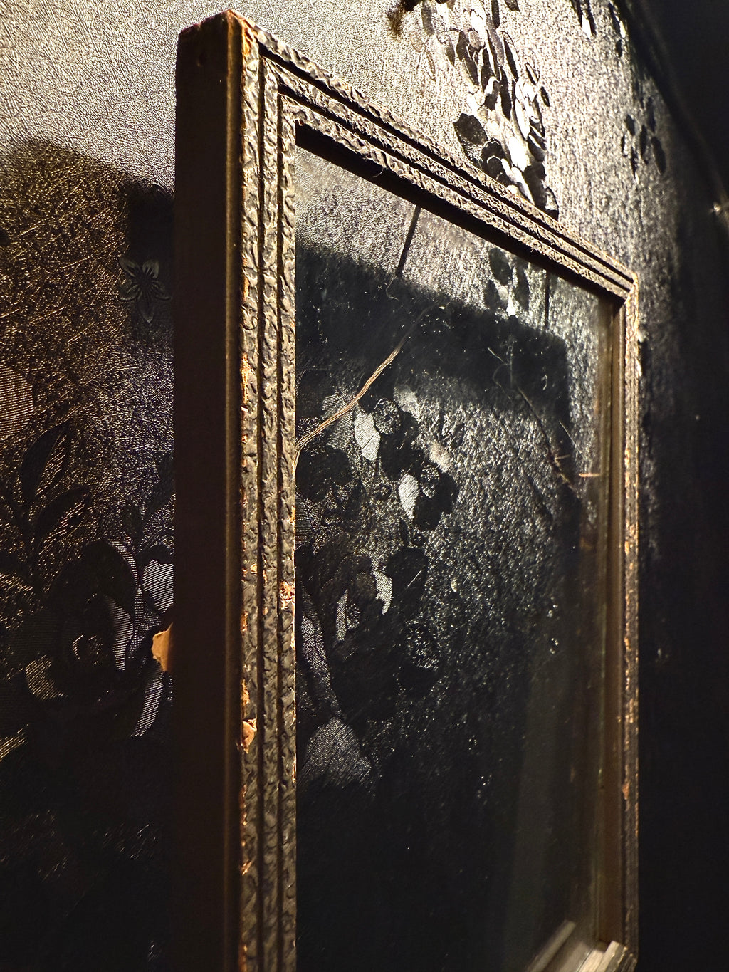 Late-19th Century Victorian Giltwood & Gesso Frame With Original Glass