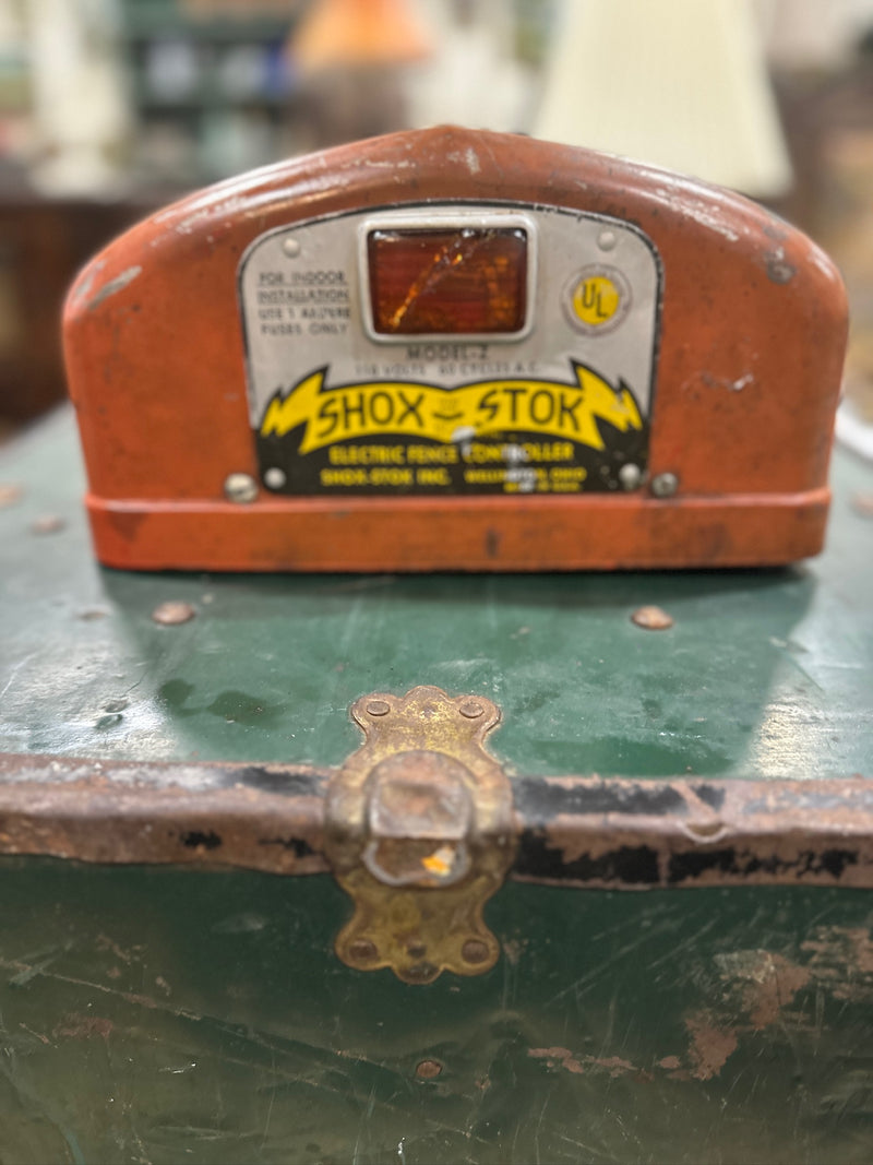 Shox-Stok Model-Z Electric Fence Controller, Shox-Stok Inc., Wellington, Ohio, UL Listed, Owner-Marked, c. 1948–1958