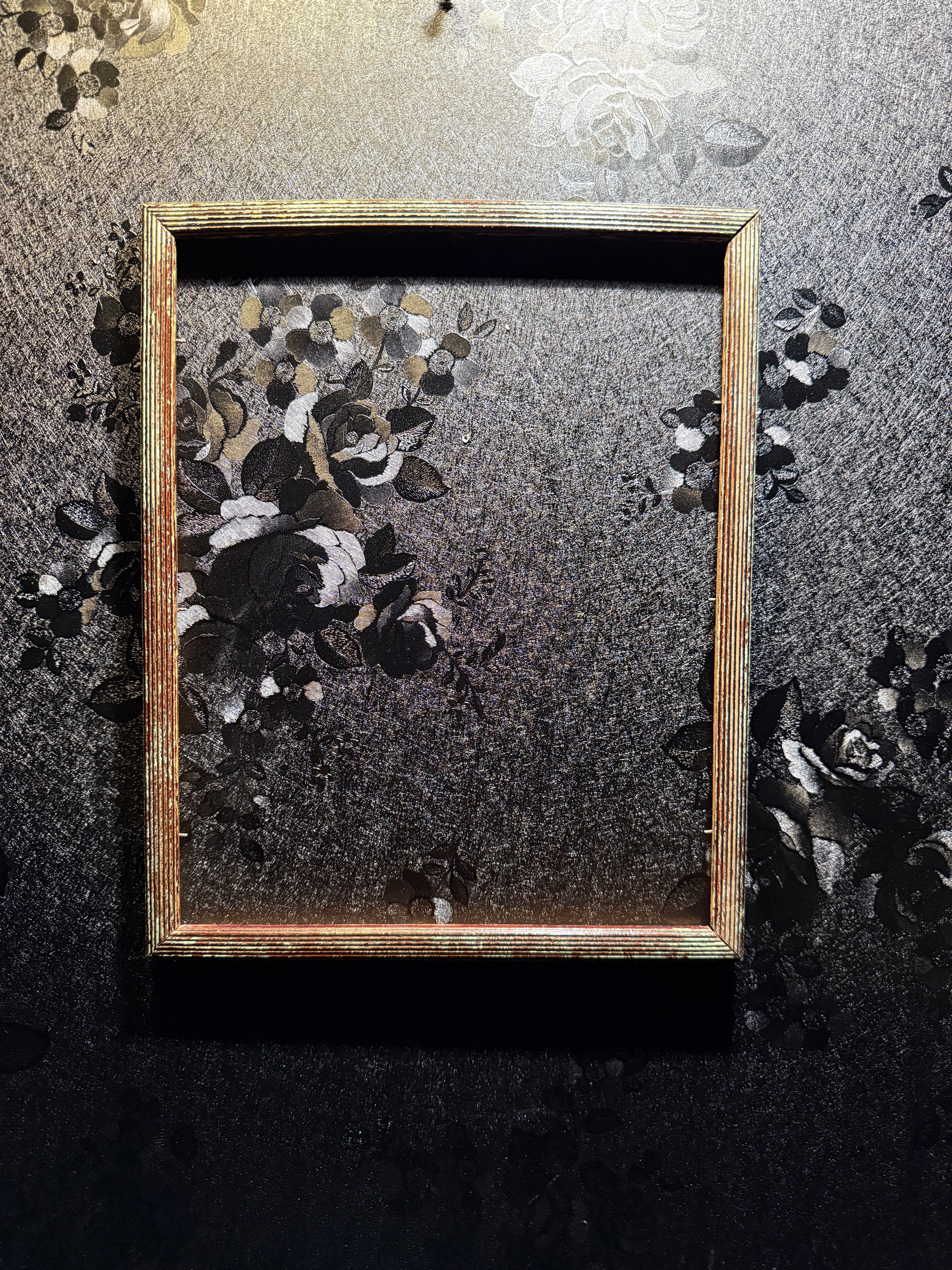 Mid-Century Modern Ribbed Wood Picture Frame With Original Aged Patina (c. 1950–1965)