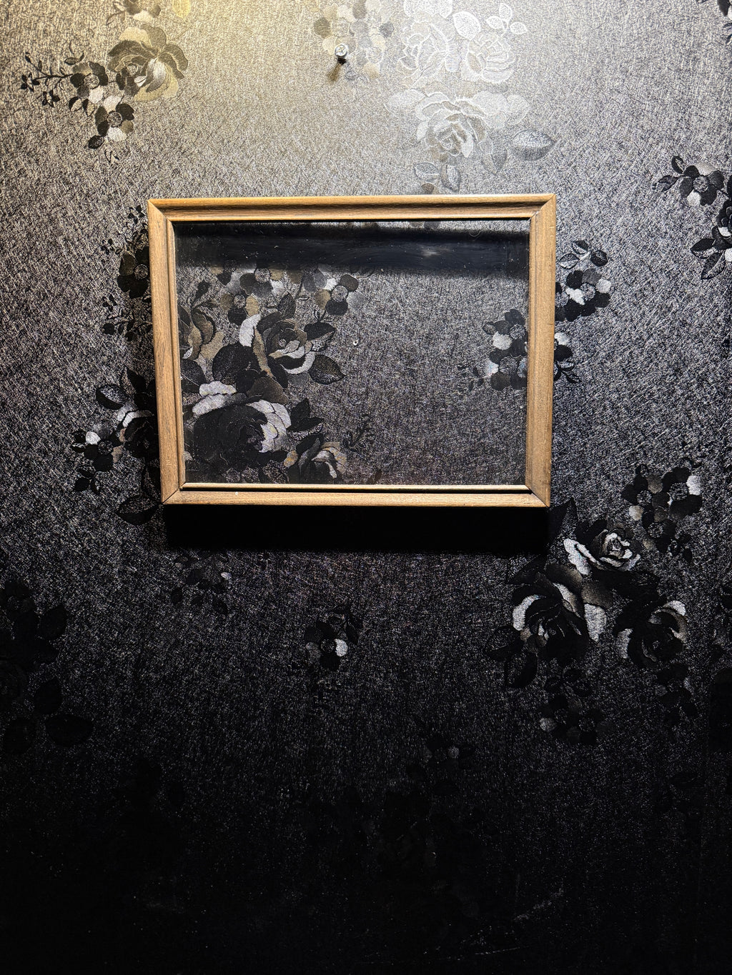 Late 1940s–1950s Minimalist Natural Wood Picture Frame With Original Glass