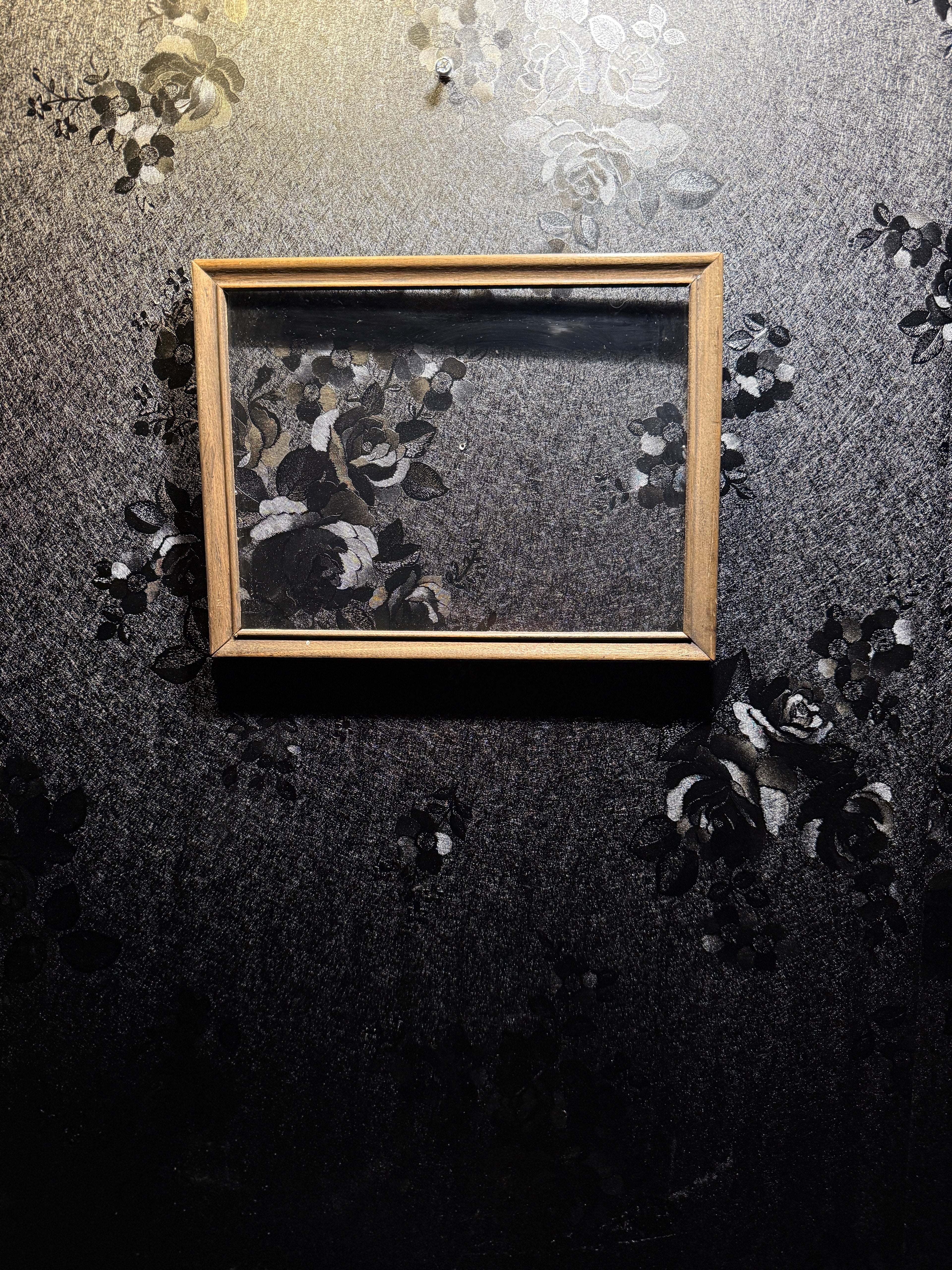 Late 1940s–1950s Minimalist Natural Wood Picture Frame With Original Glass