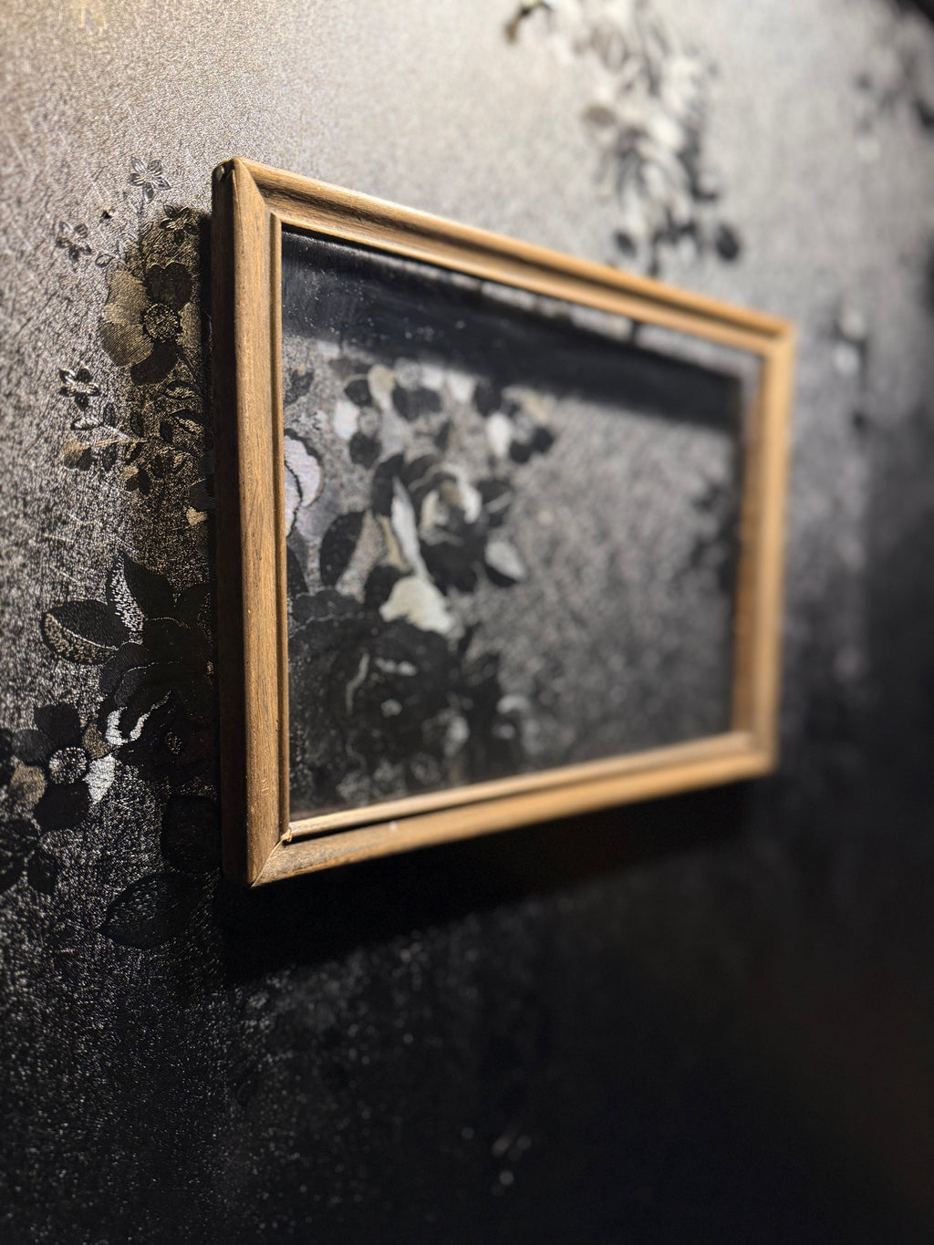 Late 1940s–1950s Minimalist Natural Wood Picture Frame With Original Glass