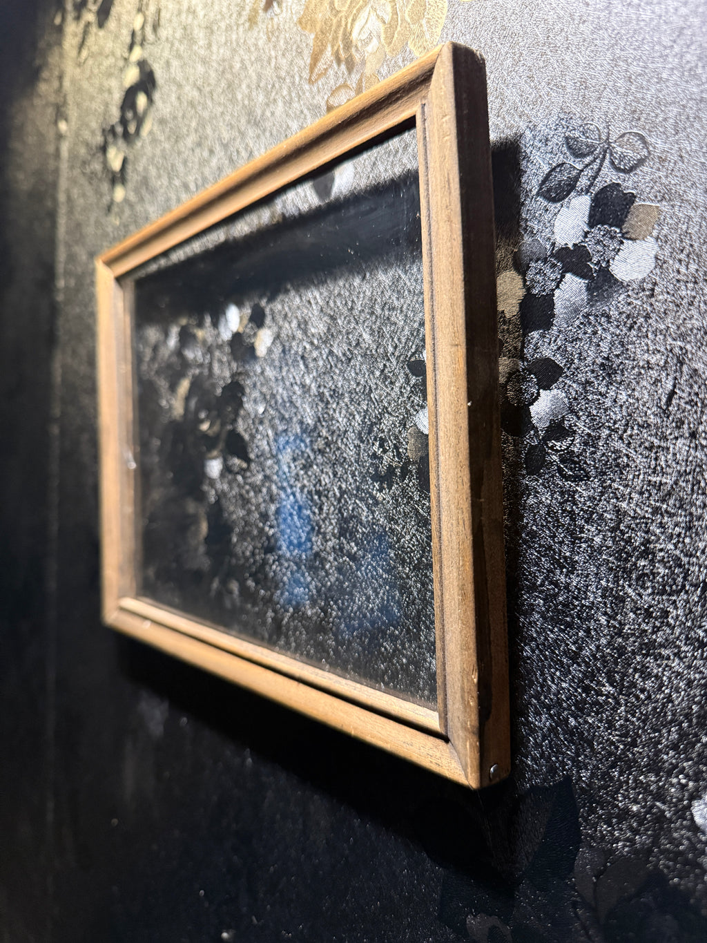 Late 1940s–1950s Minimalist Natural Wood Picture Frame With Original Glass