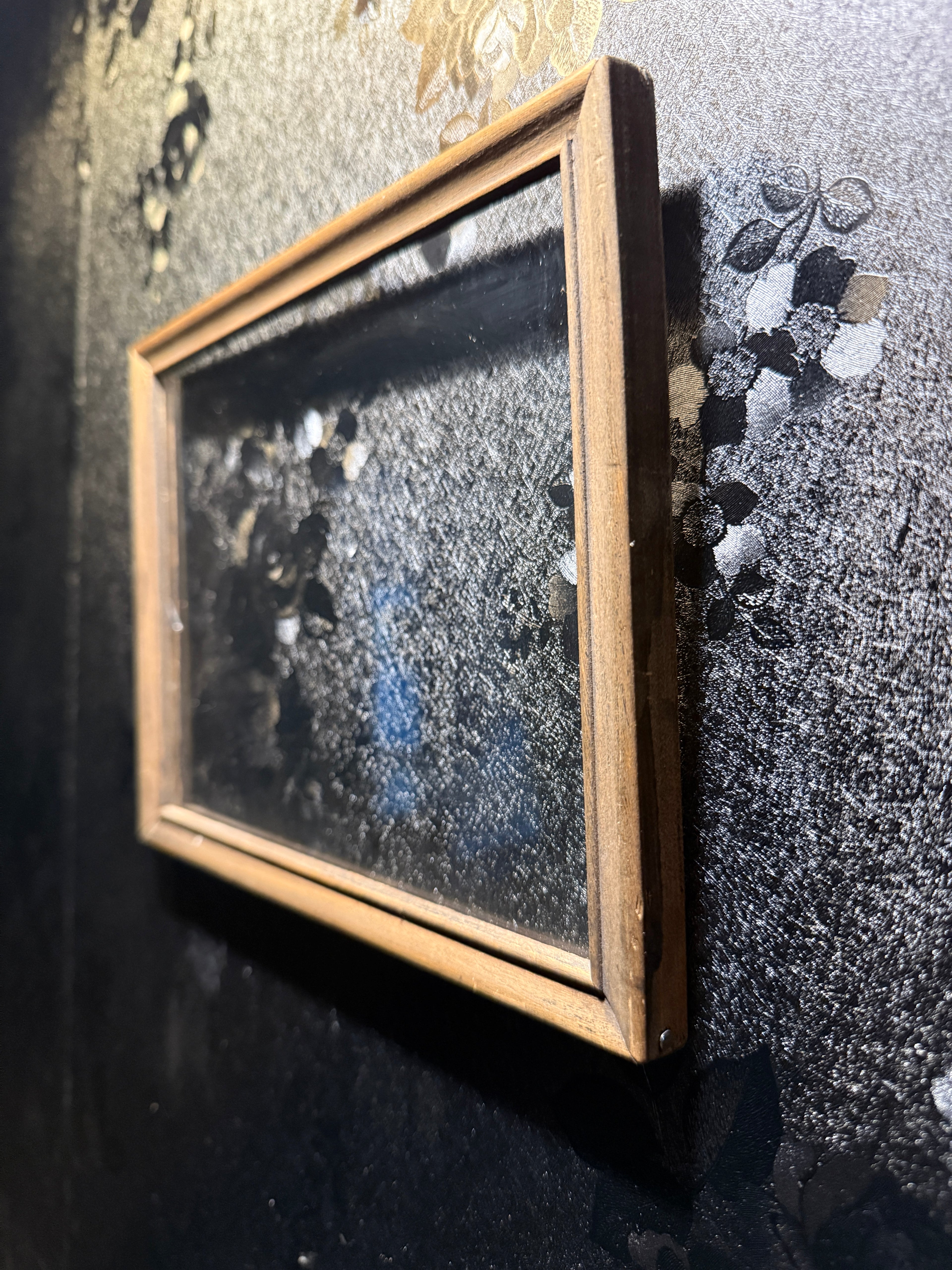 Late 1940s–1950s Minimalist Natural Wood Picture Frame With Original Glass