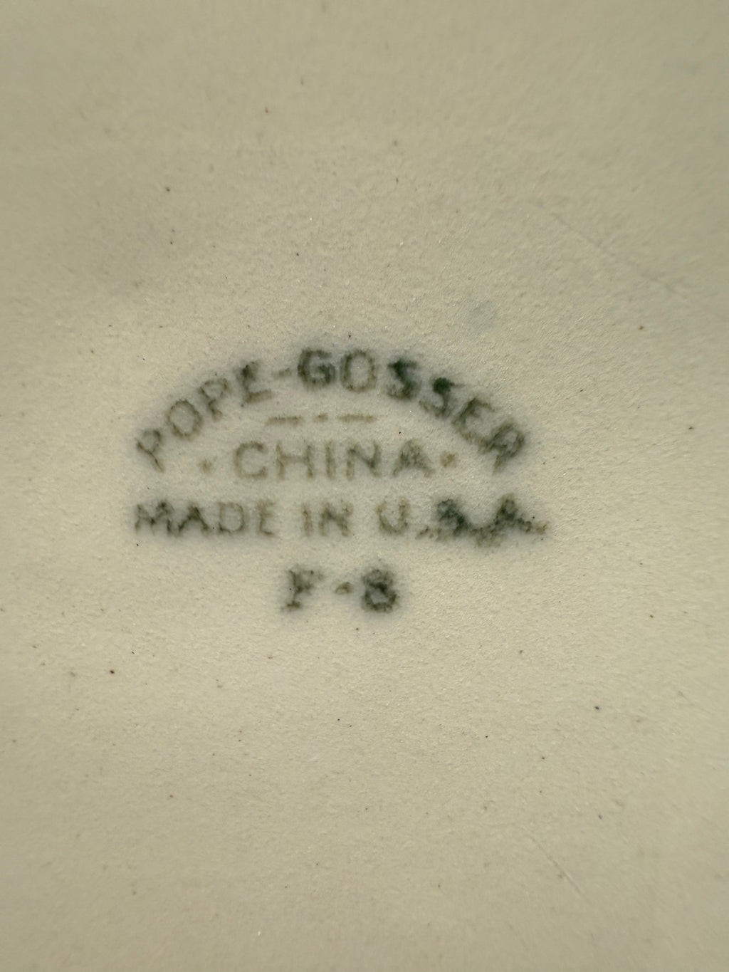 Pope-Gosser Saucer – Ivory China with Gold Rim (c. 1930-1940)