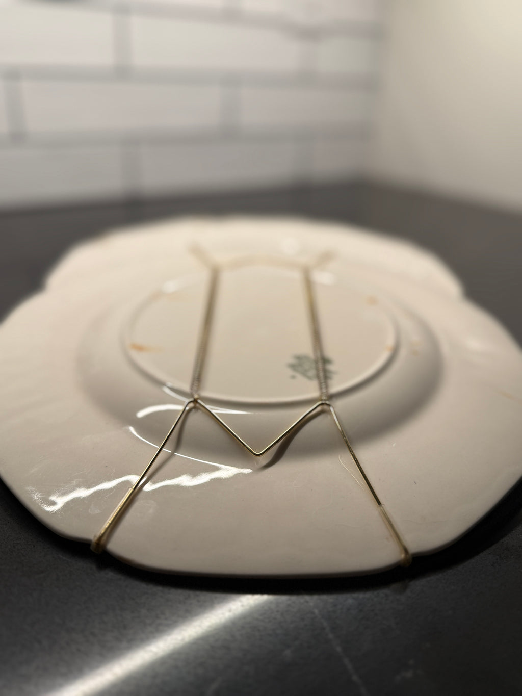 Crown Ducal Florentine Plate – Antique Embossed Creamware (1930s–40s, England, Set Of 2)