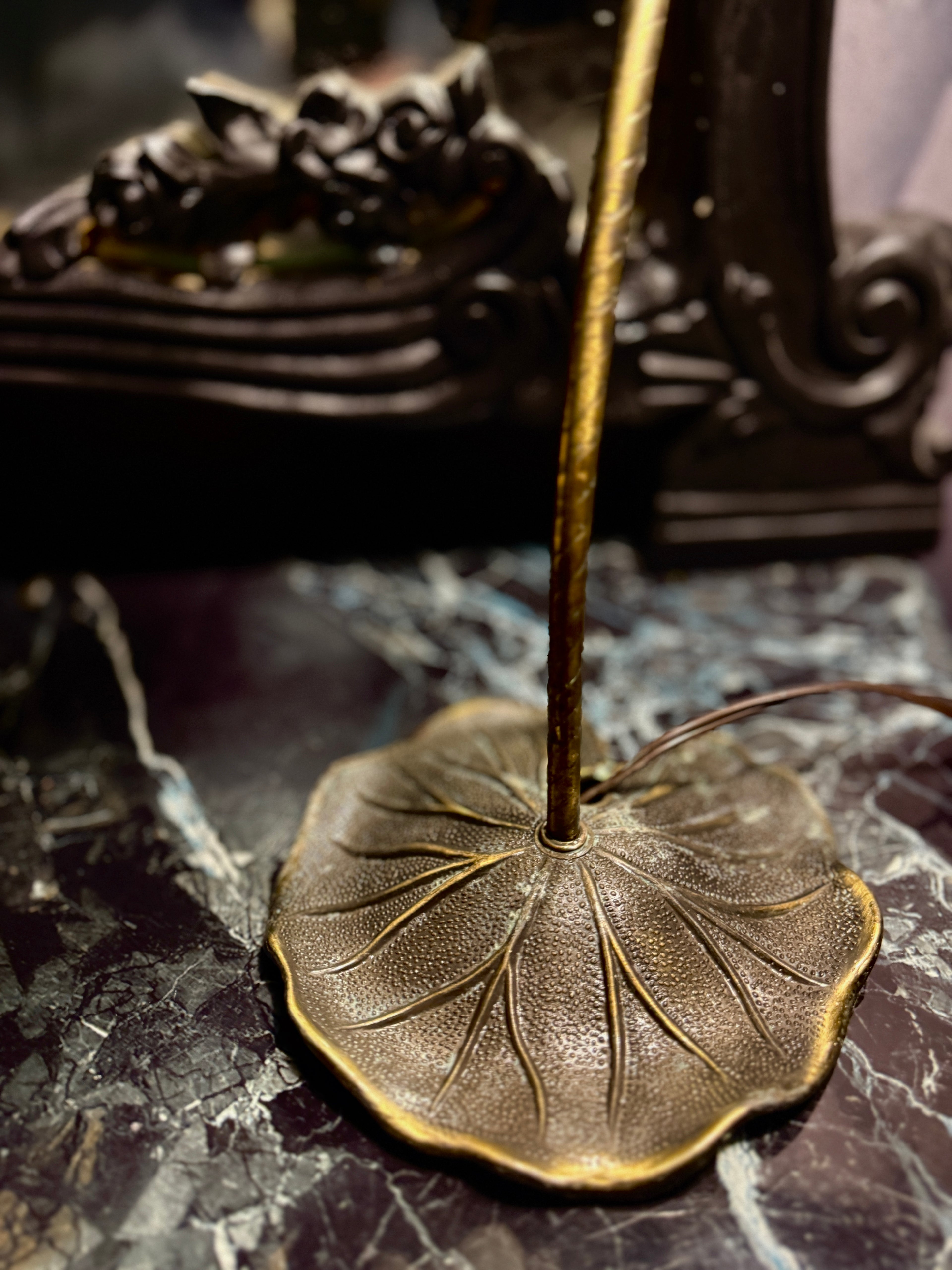 Art Nouveau Lily Pad Table Lamp, c. 1930–1940