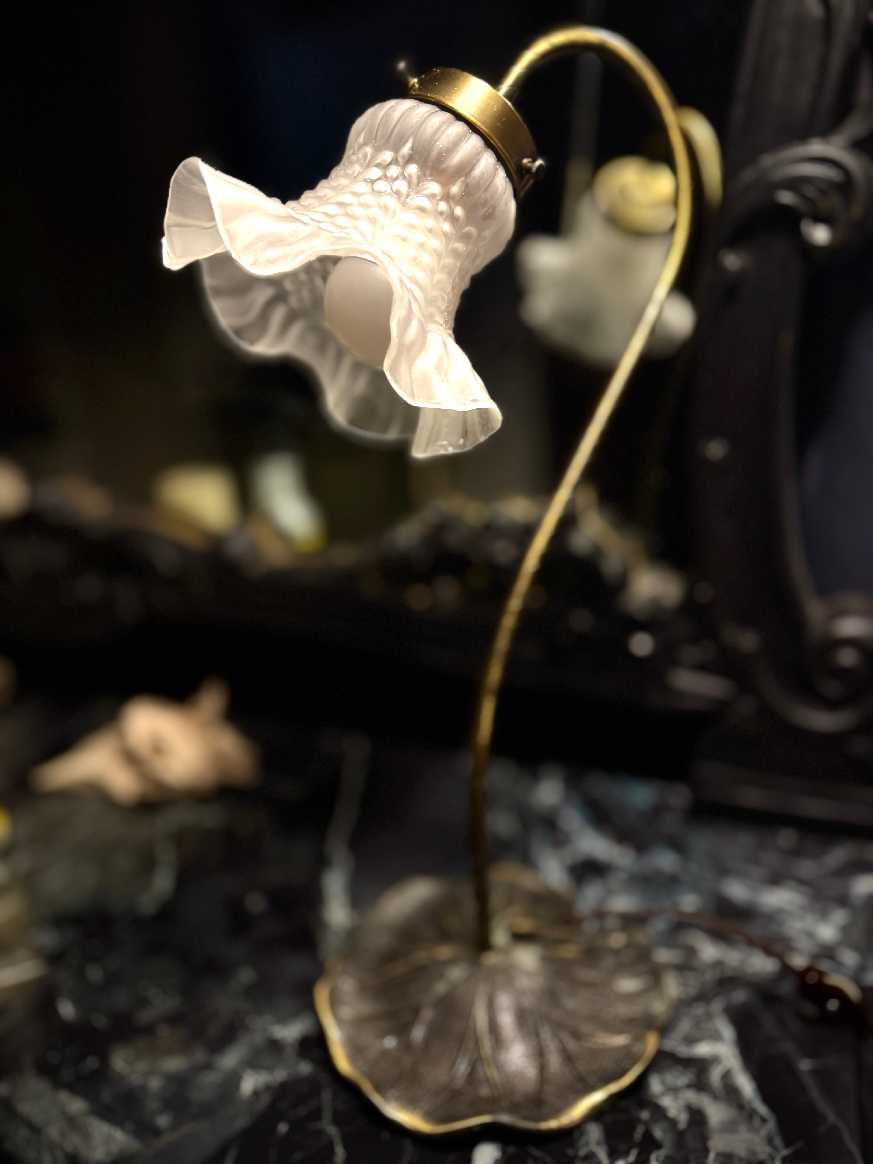 Art Nouveau Lily Pad Table Lamp, c. 1930–1940