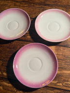 Leuchtenburg Porcelain Pink Ombre Saucers, Germany, c. 1925-1940 (Set of Three)