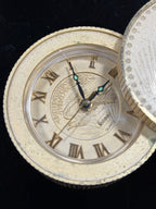 Bulova "Double Eagle" Coin Stack Alarm Clock, c. 1980s Americana Collection Desk Piece