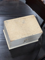 Handmade Painted Pine Keeping Box, Early-to-Mid 20th Century Farmhouse Make-Do