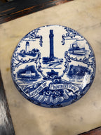 W. Adams &amp; Sons Provincetown Souvenir Tea Tile, c. 1910s–1930s Staffordshire Transferware