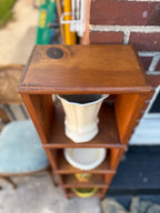 Tall Narrow Cottage Display Shelf / Bookcase, Refinished Pine, c. Early 20th Century