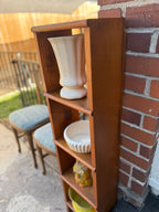 Tall Narrow Cottage Display Shelf / Bookcase, Refinished Pine, c. Early 20th Century