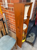 Tall Narrow Cottage Display Shelf / Bookcase, Refinished Pine, c. Early 20th Century