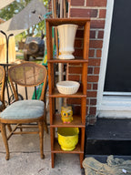 Tall Narrow Cottage Display Shelf / Bookcase, Refinished Pine, c. Early 20th Century