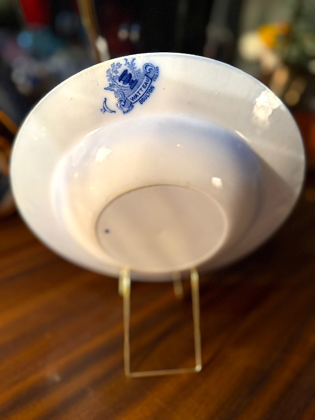 Antique Doulton Watteau Flow Blue Plate c.1890–1902 | Victorian Transferware