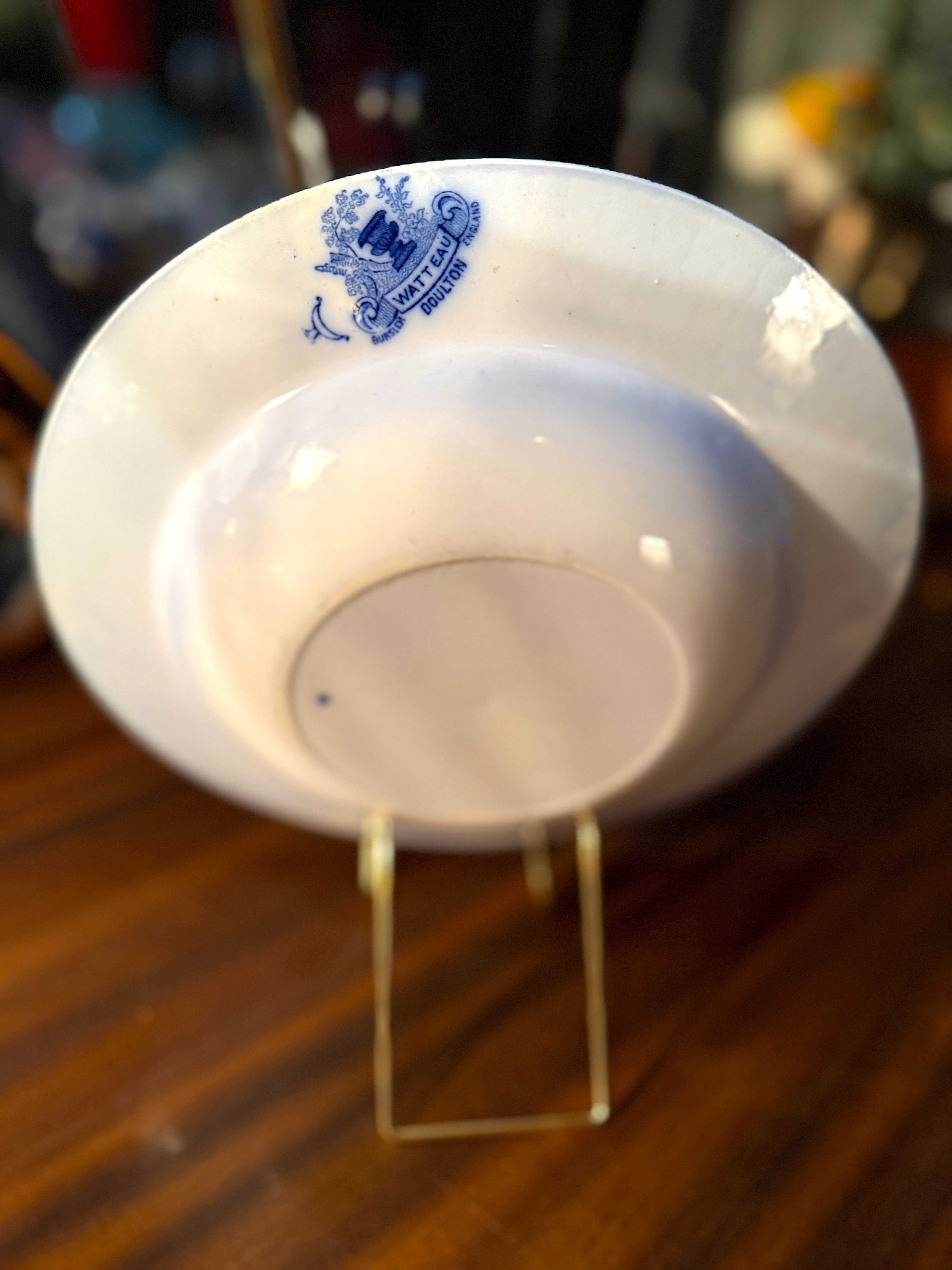 Antique Doulton Watteau Flow Blue Plate c.1890–1902 | Victorian Transferware