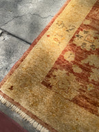 Hand-Knotted Peshawar Ziegler Wool Runner, Rust and Gold Sultanabad Design, Pakistan, 2'6" × 9'6"